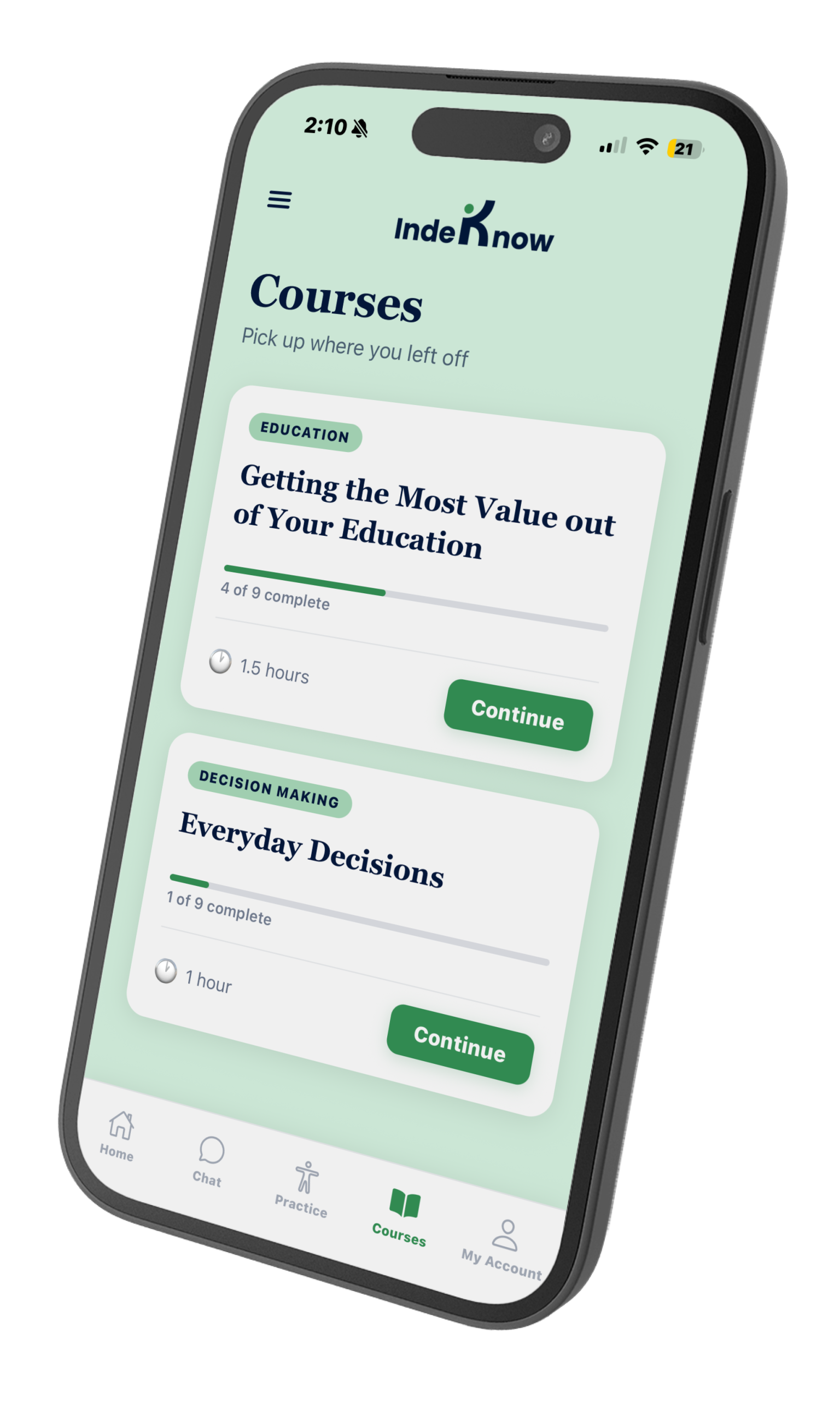 IndeKnow courses